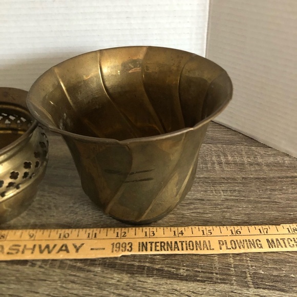 Vtg Solid Brass Indoor Planters - Picture 9 of 16